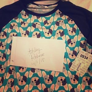 LuLaRoe Large Randy NWT French Bulldogs